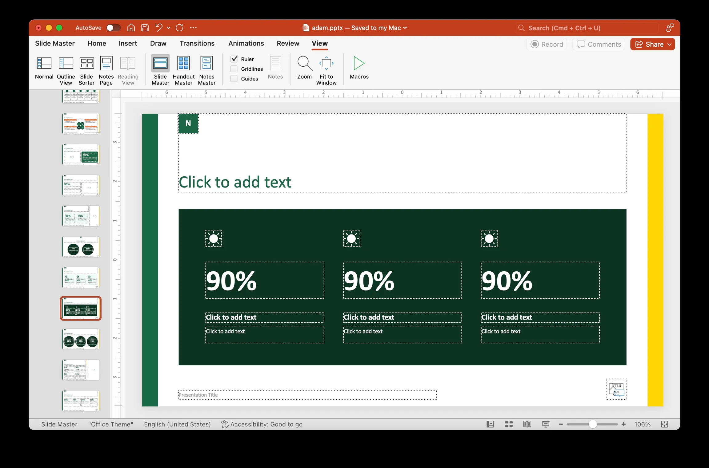 PowerPoint Slide Master Enabled