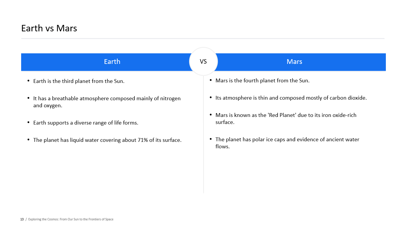Comparison layout